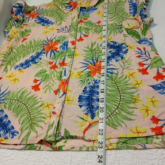 Style & Co Shirt Size M Womens Tropical Floral Button-Up - Picture 10 of 10